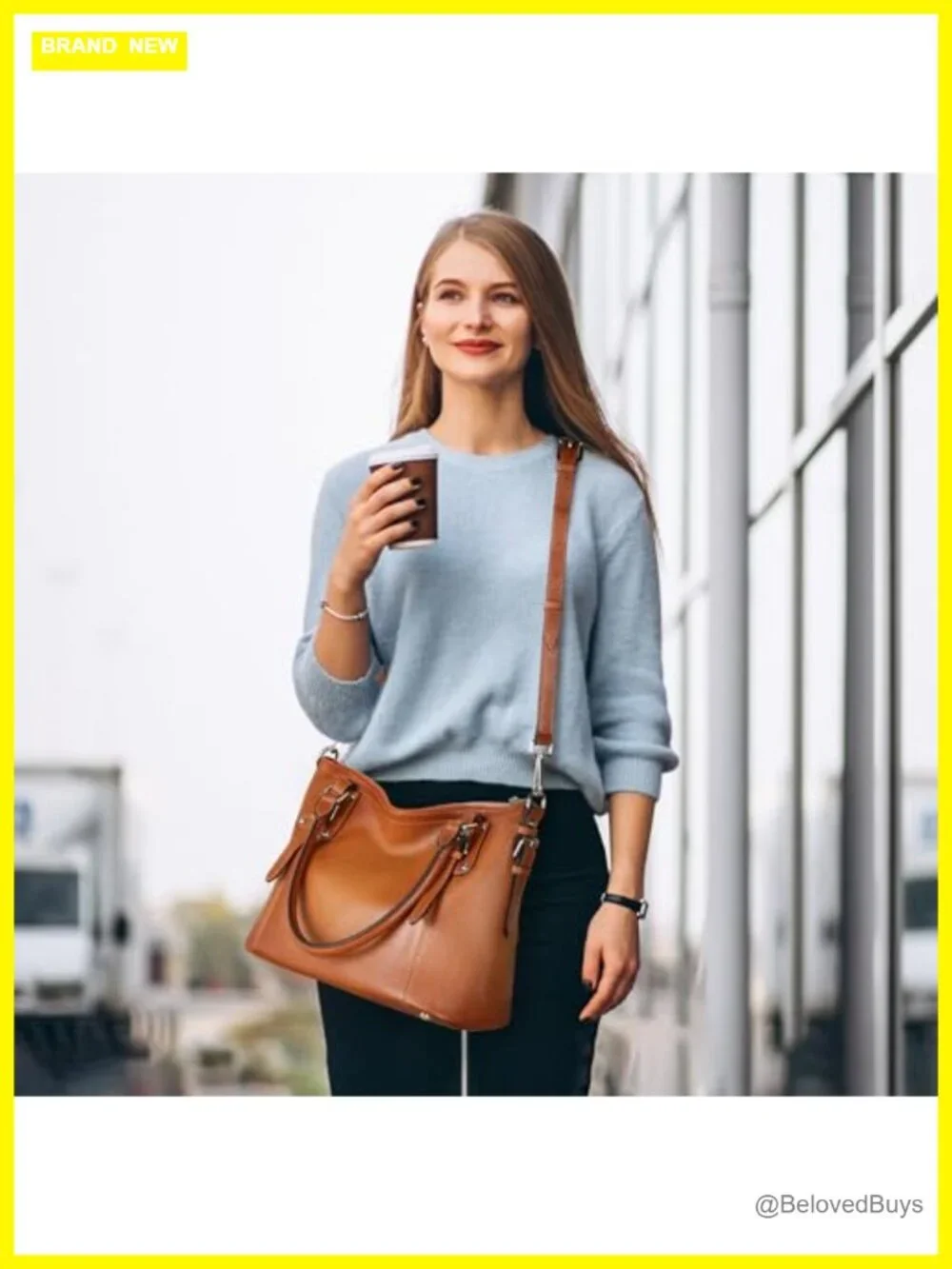 Leather Top Handle Satchel Tote Shoulder Bag